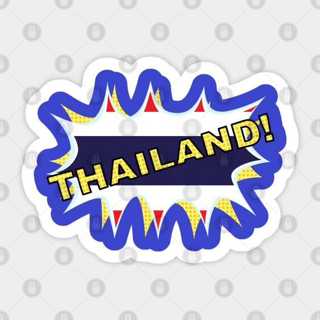 Thailand flag starburst Sticker by mailboxdisco